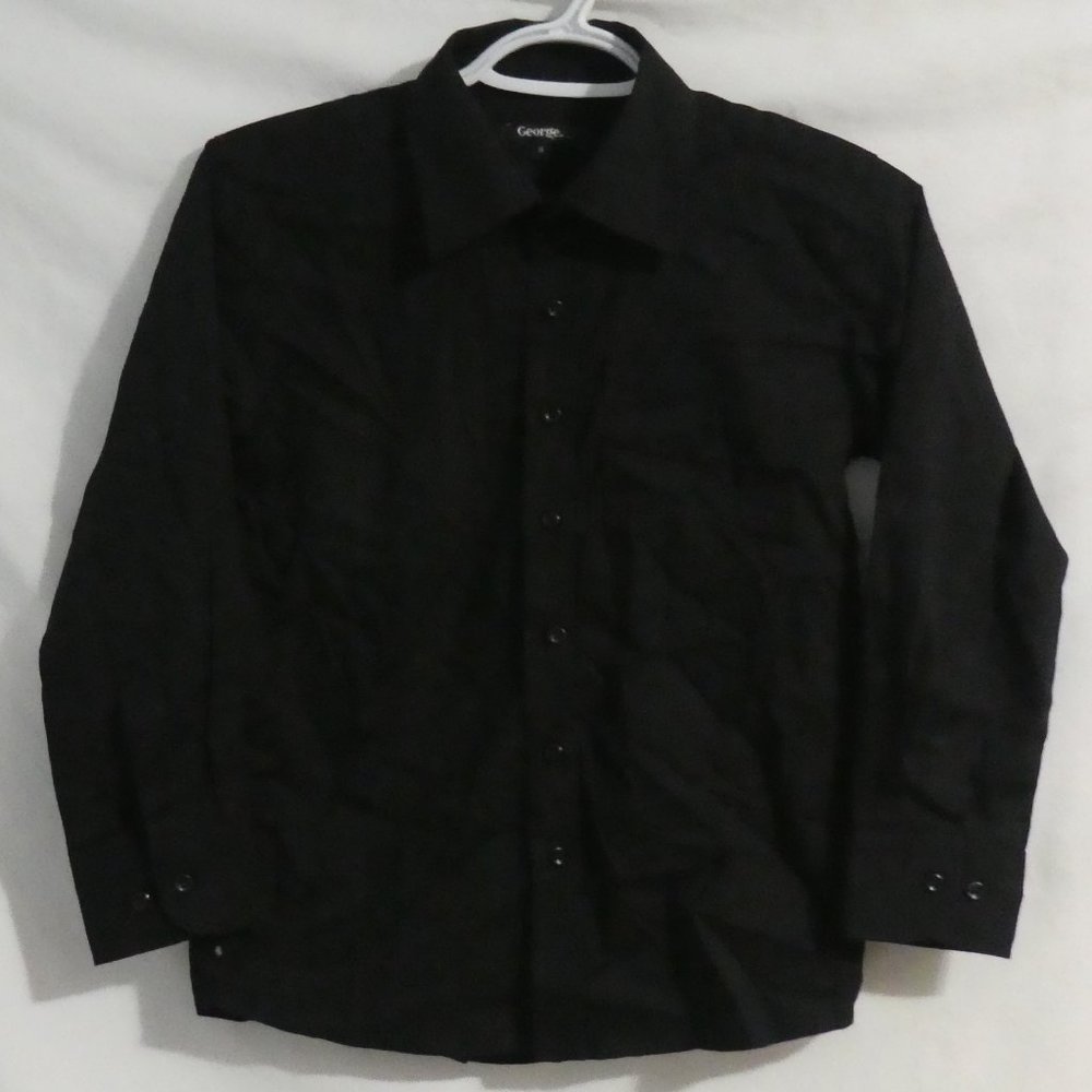 GEORGE | size 8 | Classic Black Dress Shirt | Chest Pocket | NWOT